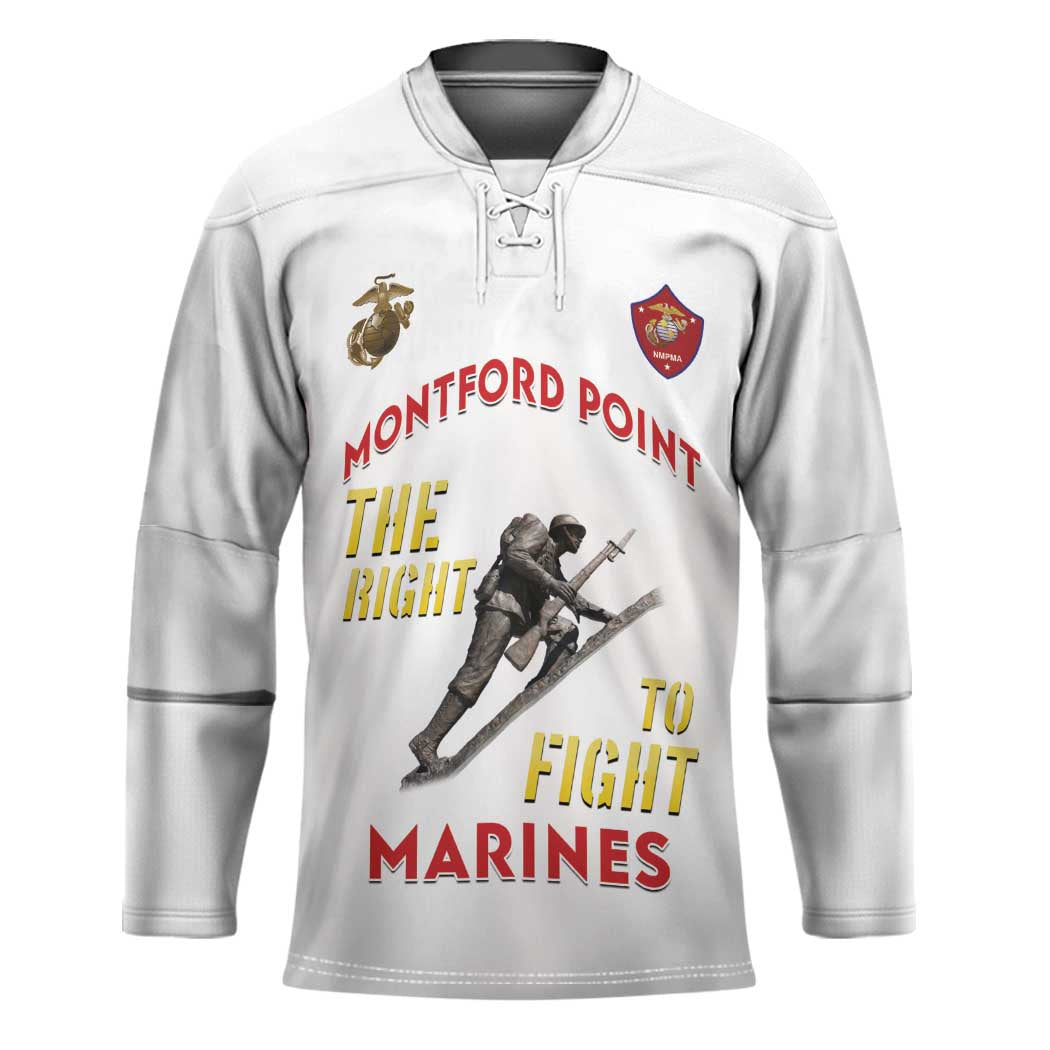 Montford Point Marines Hockey Jersey The Right To Fight - White - Wonder Print Shop