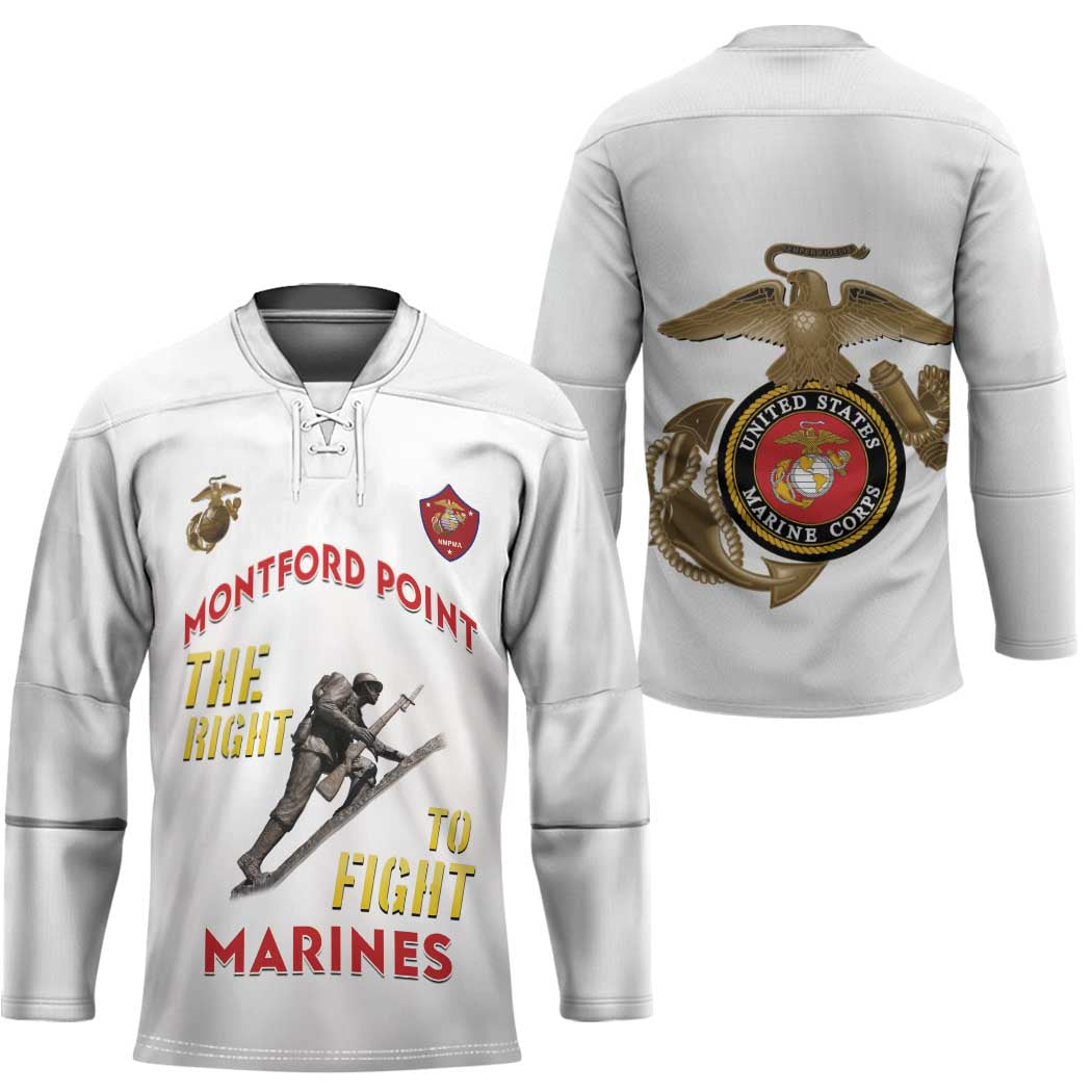 Montford Point Marines Hockey Jersey The Right To Fight - White - Wonder Print Shop