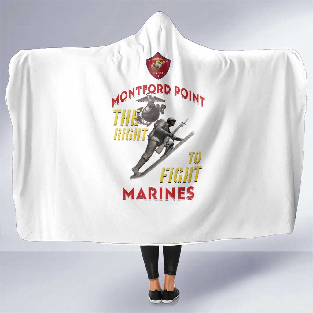 Montford Point Marines Hooded Blanket The Right To Fight - White - Wonder Print Shop