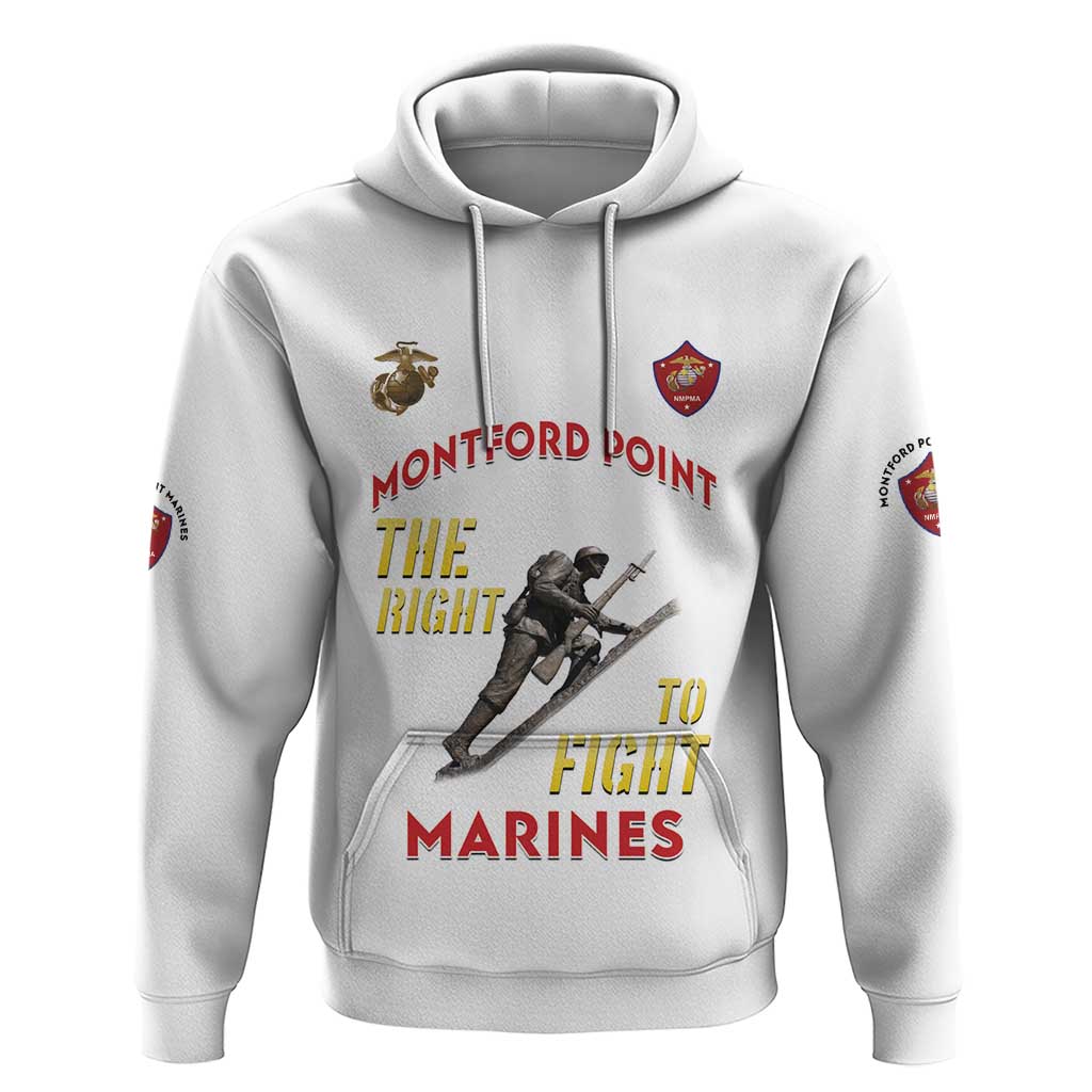 Montford Point Marines Hoodie The Right To Fight - White - Wonder Print Shop