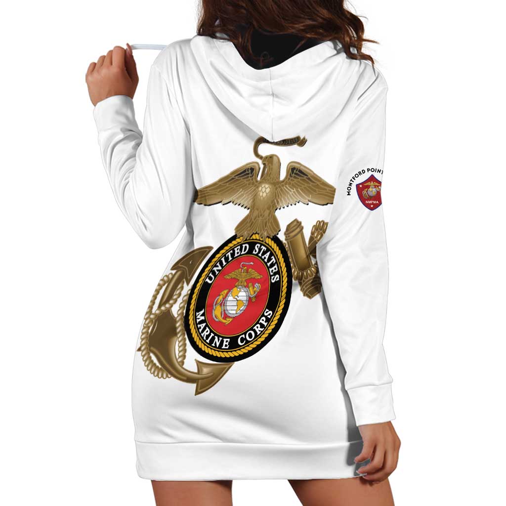 Montford Point Marines Hoodie Dress The Right To Fight - White - Wonder Print Shop