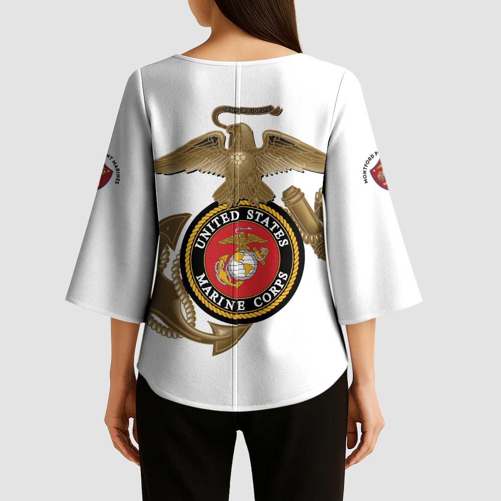 Montford Point Marines Kimono Sleeve Blouse The Right To Fight - White - Wonder Print Shop