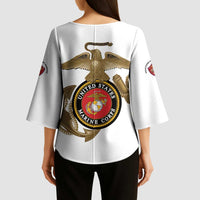 Montford Point Marines Kimono Sleeve Blouse The Right To Fight - White - Wonder Print Shop