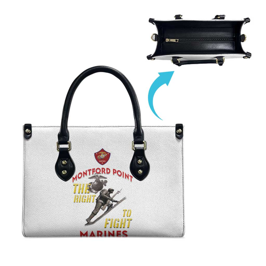 Montford Point Marines Leather Bag The Right To Fight - White - Wonder Print Shop