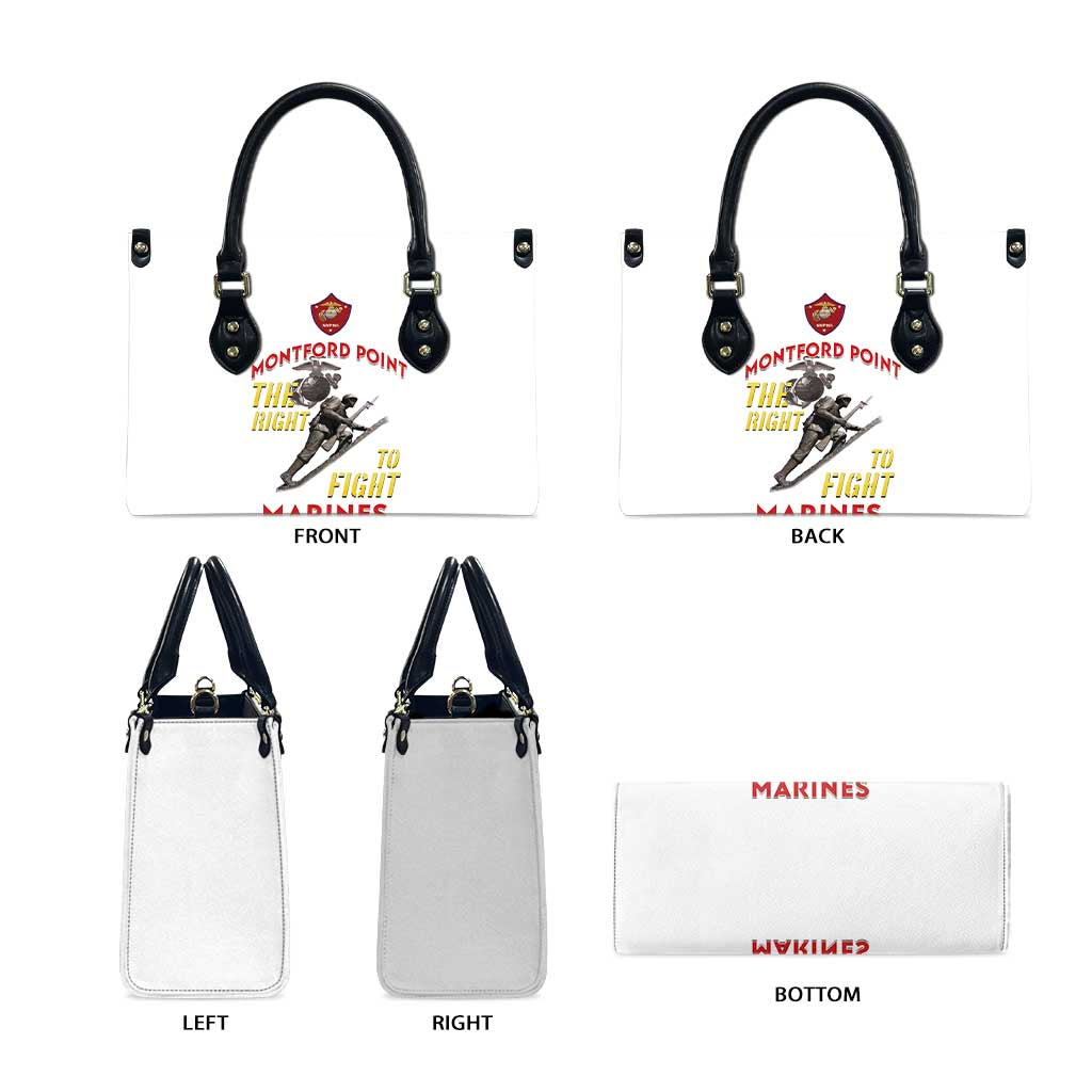Montford Point Marines Leather Bag The Right To Fight - White - Wonder Print Shop