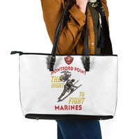 Montford Point Marines Leather Tote Bag The Right To Fight - White - Wonder Print Shop