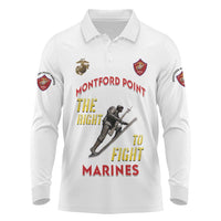 Montford Point Marines Long Sleeve Polo Shirt The Right To Fight - White - Wonder Print Shop