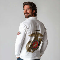 Montford Point Marines Long Sleeve Polo Shirt The Right To Fight - White - Wonder Print Shop