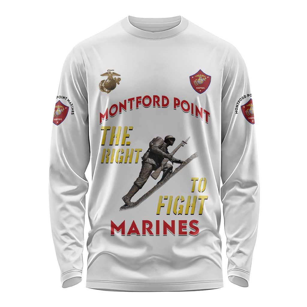 Montford Point Marines Long Sleeve Shirt The Right To Fight - White - Wonder Print Shop
