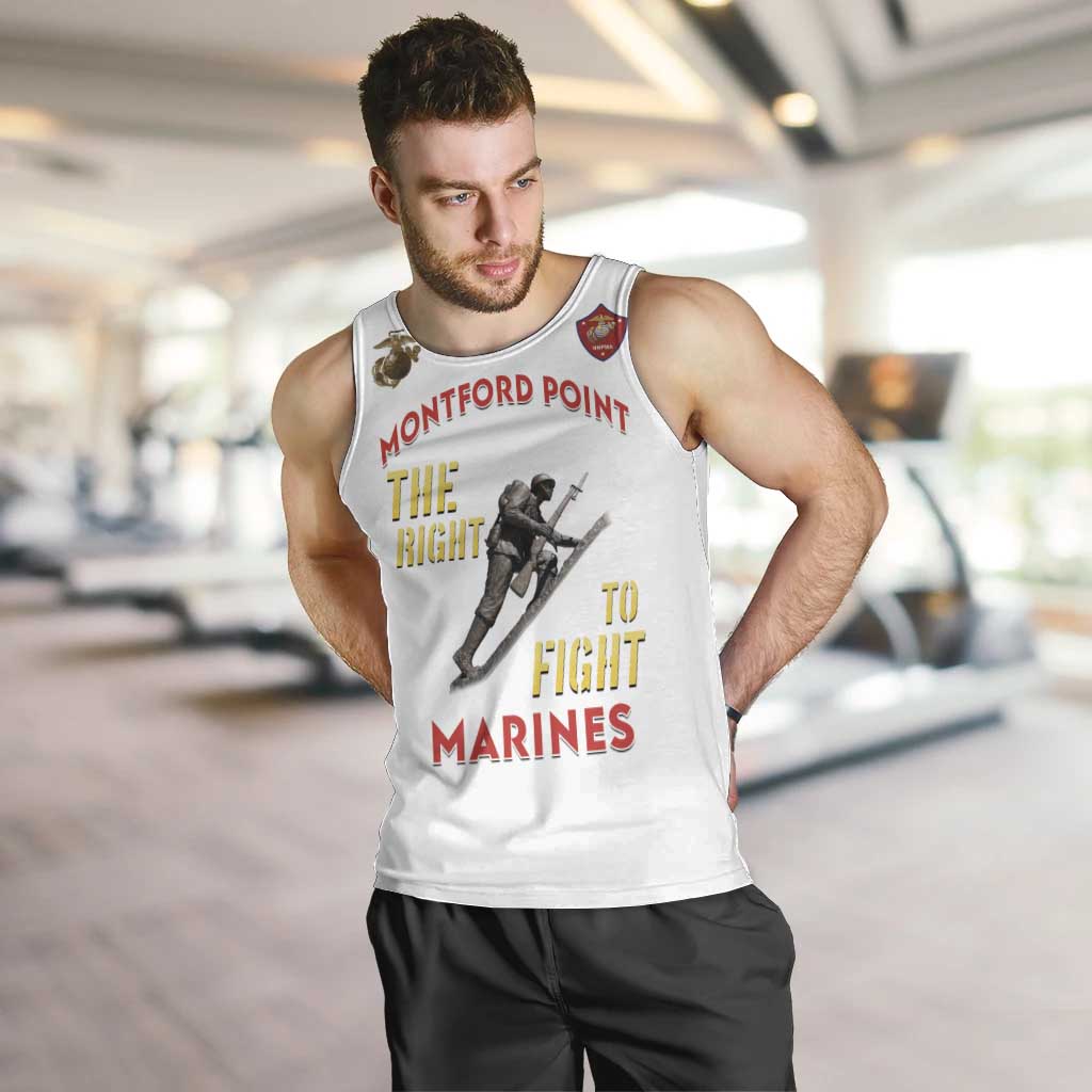 Montford Point Marines Men Tank Top The Right To Fight - White - Wonder Print Shop