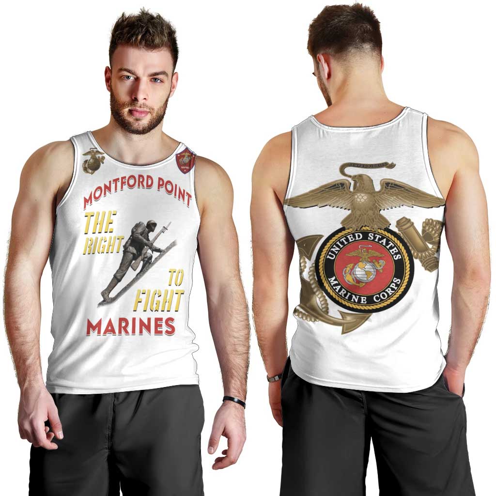 Montford Point Marines Men Tank Top The Right To Fight - White - Wonder Print Shop