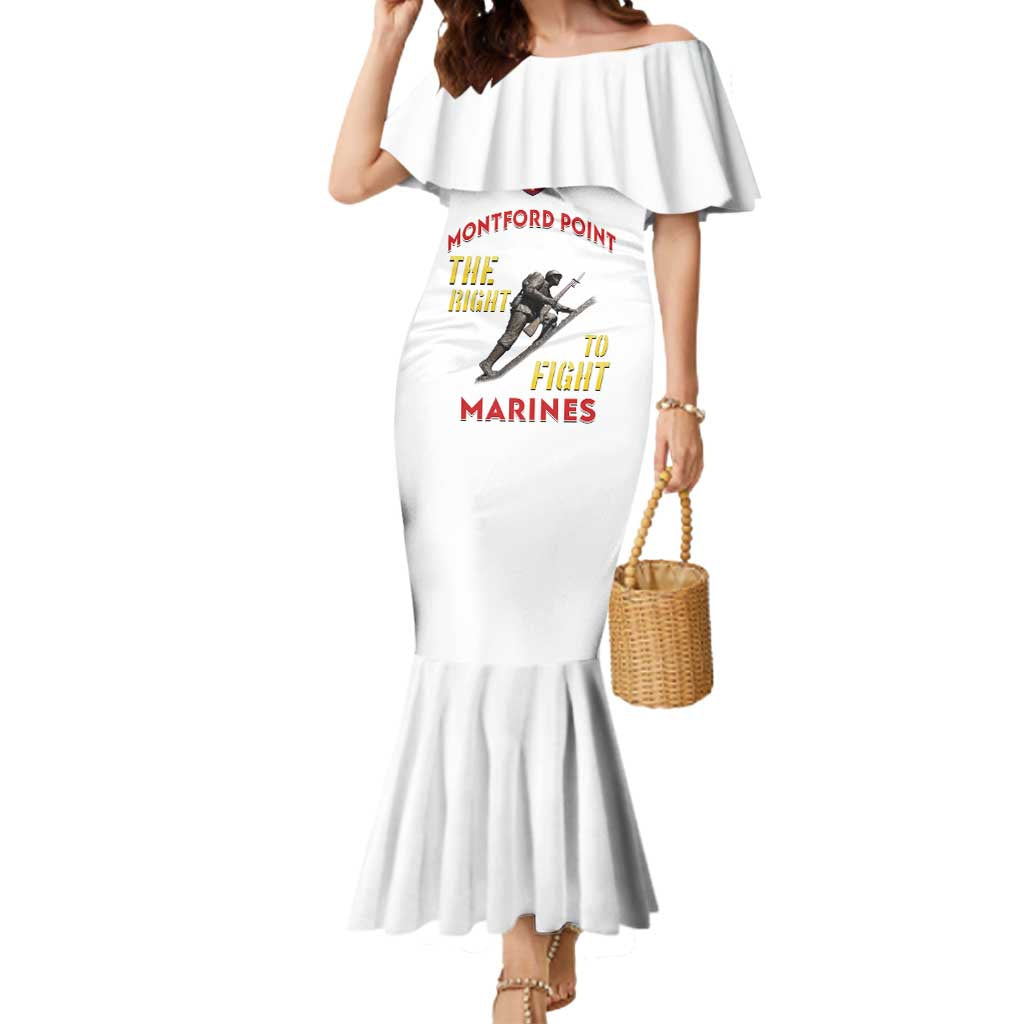 Montford Point Marines Mermaid Dress The Right To Fight - White - Wonder Print Shop