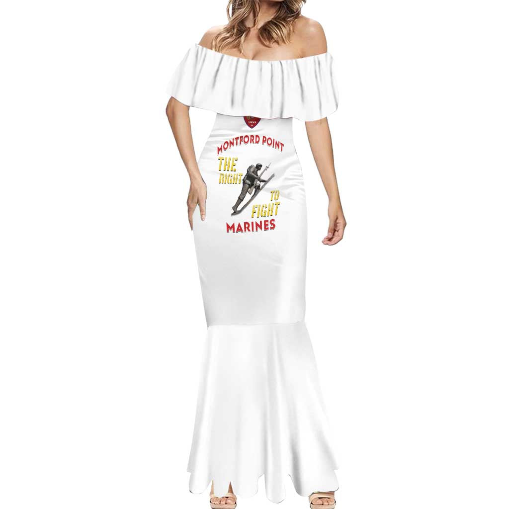 Montford Point Marines Mermaid Dress The Right To Fight - White - Wonder Print Shop