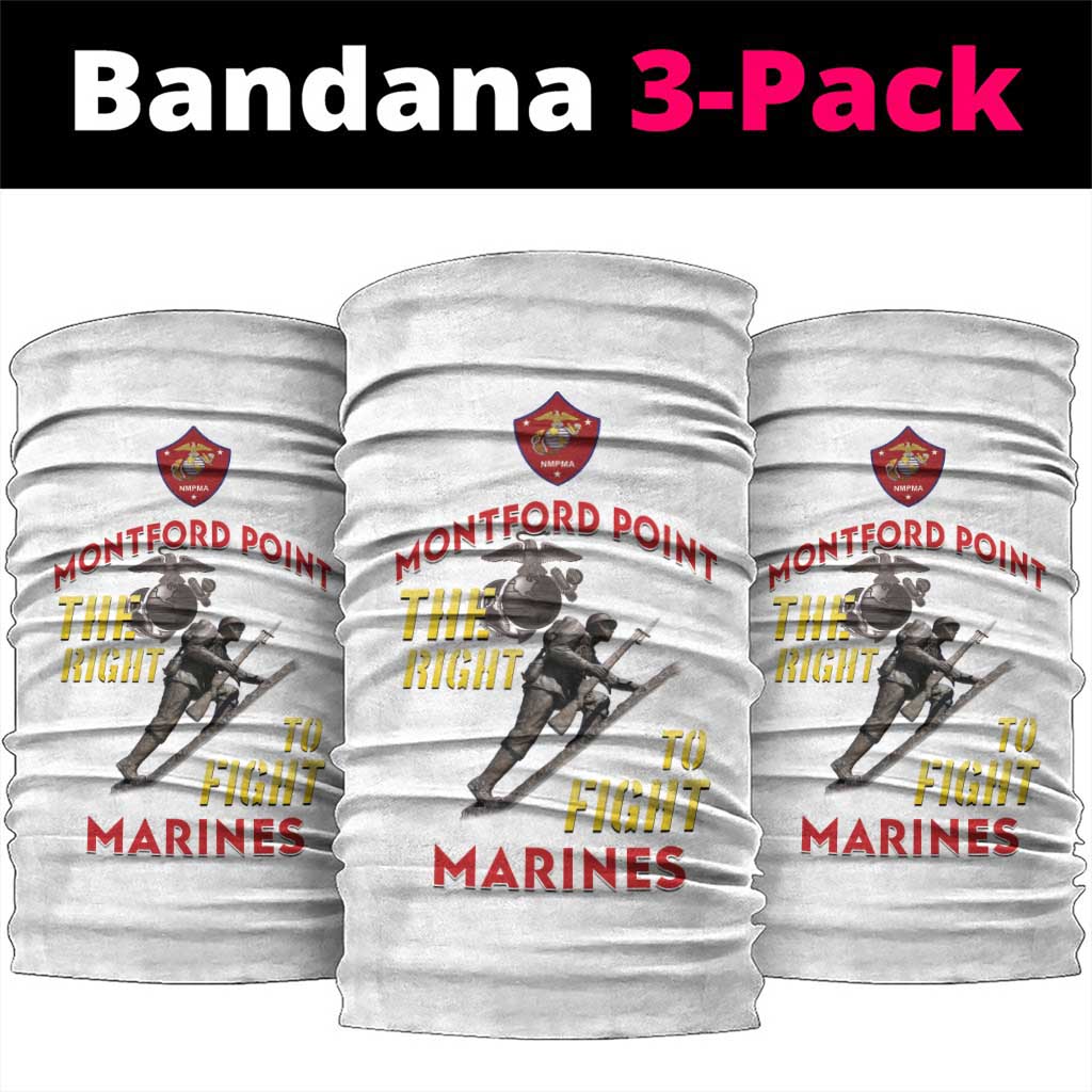 Montford Point Marines Neck Gaiter The Right To Fight - White LT15