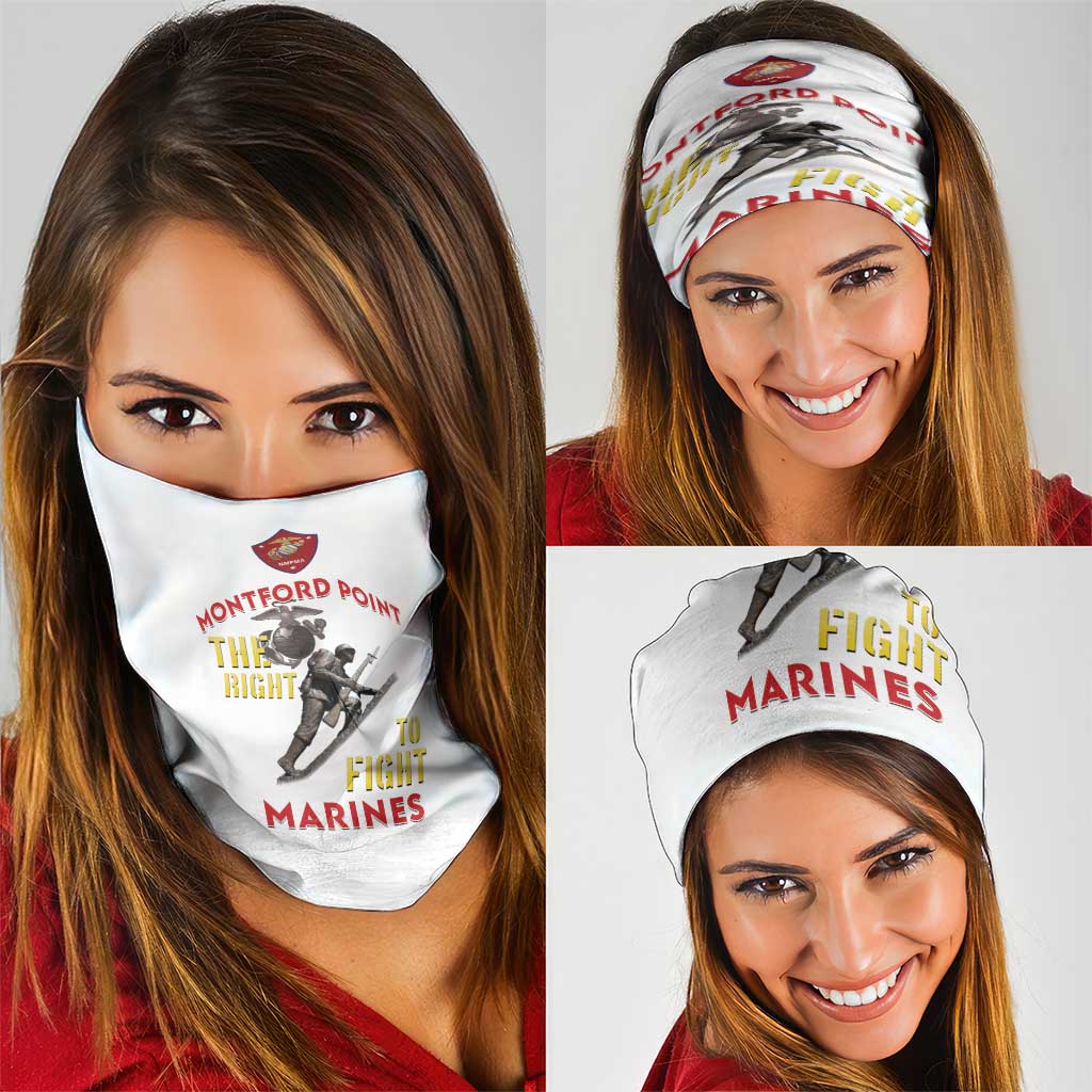 Montford Point Marines Neck Gaiter The Right To Fight - White LT15
