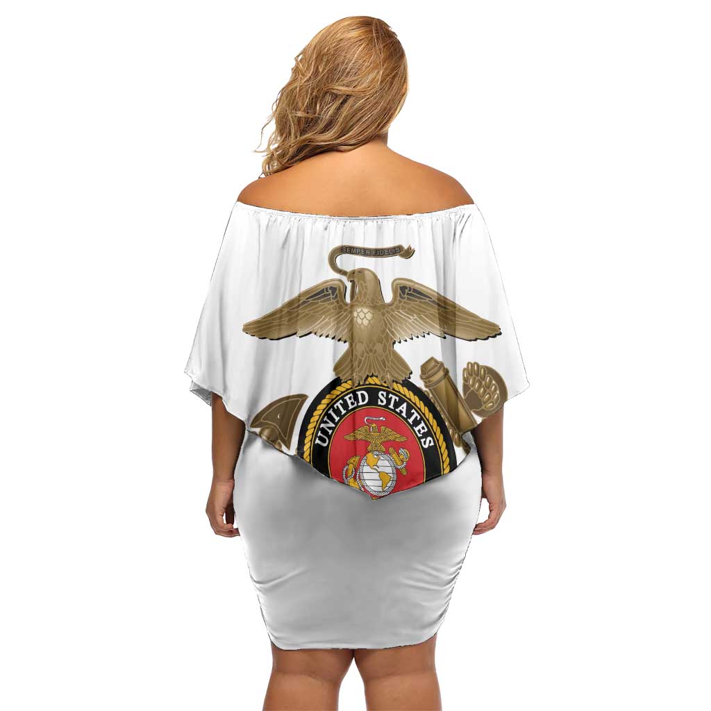 Montford Point Marines Off Shoulder Short Dress The Right To Fight - White - Wonder Print Shop