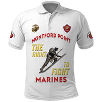 Montford Point Marines Polo Shirt The Right To Fight - White - Wonder Print Shop
