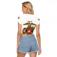 Montford Point Marines Raglan Cropped T Shirt The Right To Fight - White - Wonder Print Shop