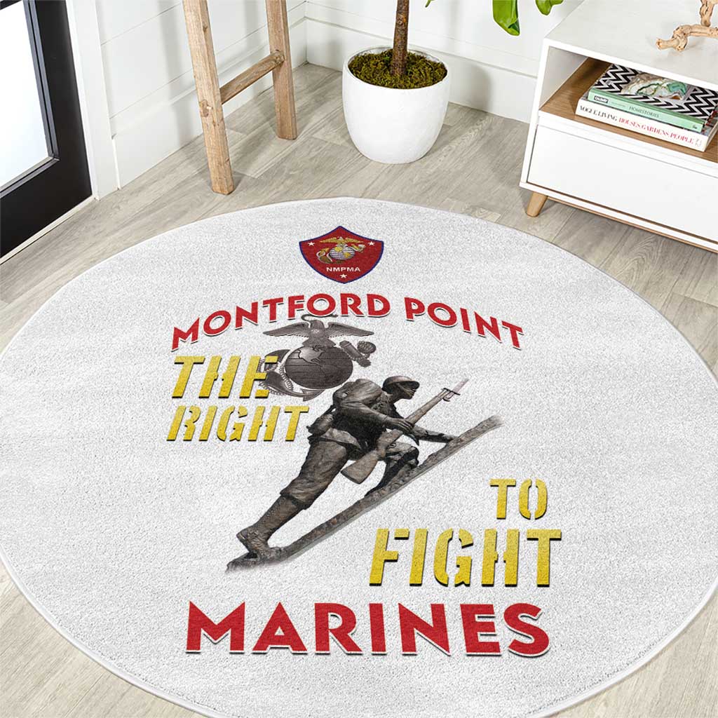 Montford Point Marines Round Carpet The Right To Fight - White - Wonder Print Shop
