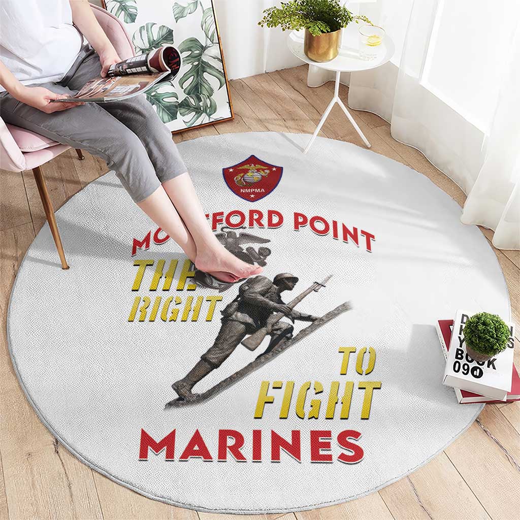 Montford Point Marines Round Carpet The Right To Fight - White - Wonder Print Shop