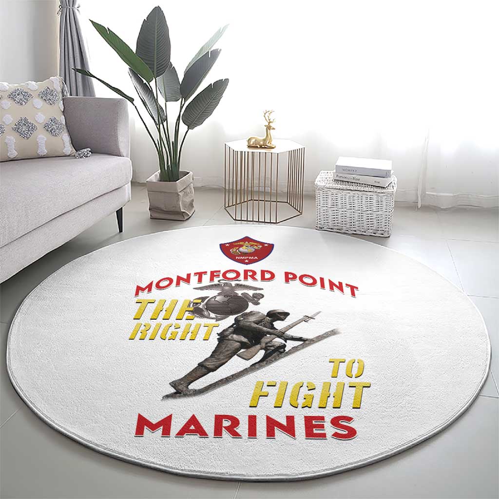 Montford Point Marines Round Carpet The Right To Fight - White - Wonder Print Shop