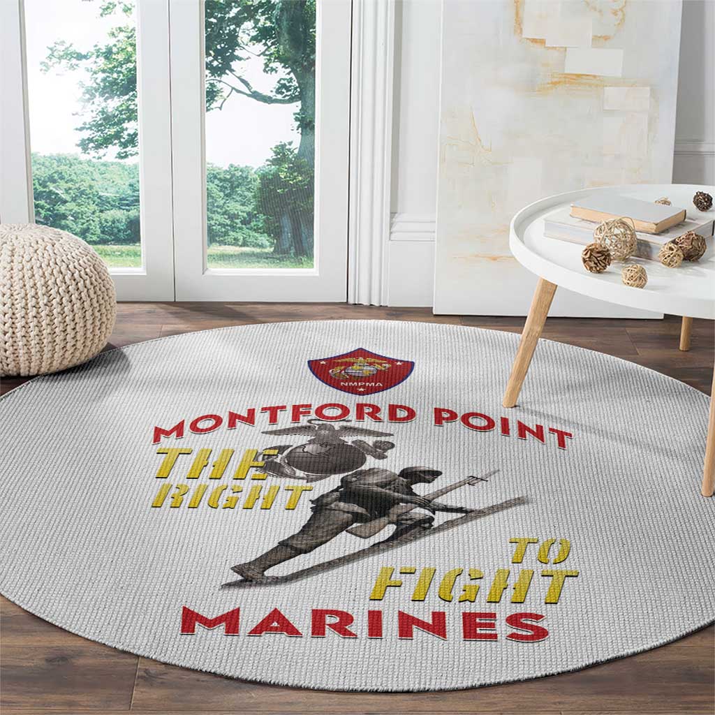 Montford Point Marines Round Carpet The Right To Fight - White - Wonder Print Shop