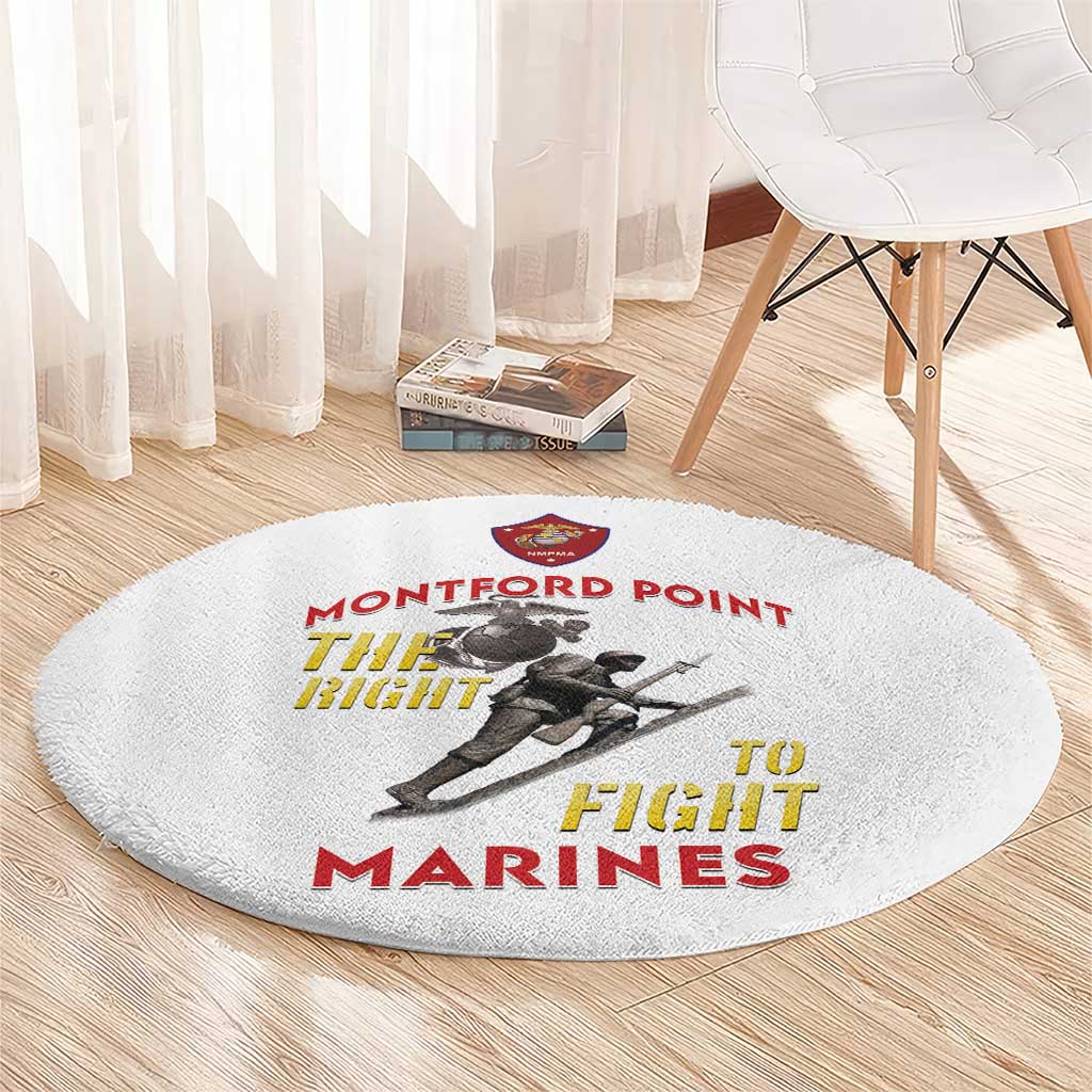 Montford Point Marines Round Carpet The Right To Fight - White - Wonder Print Shop