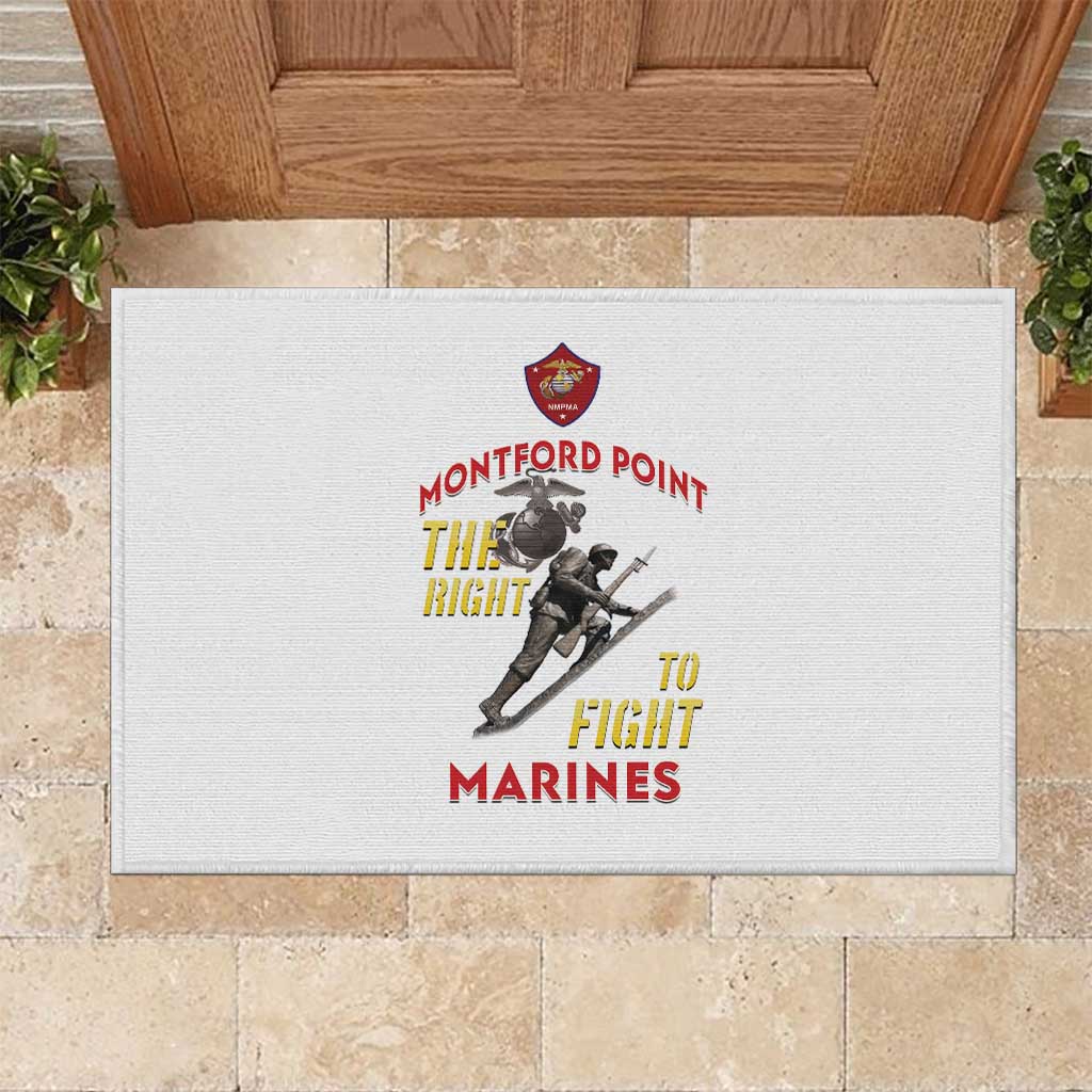 Montford Point Marines Rubber Doormat The Right To Fight - White - Wonder Print Shop
