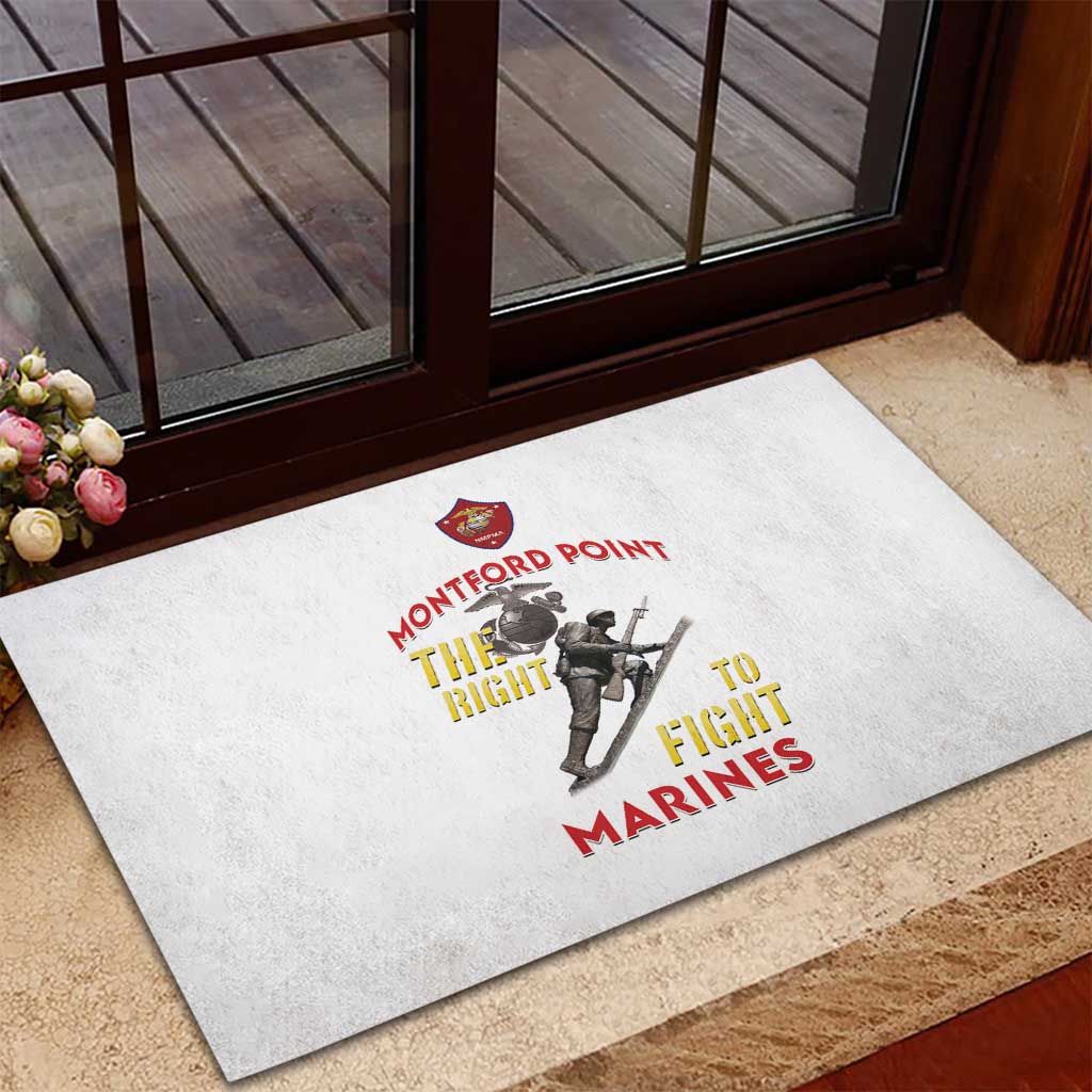 Montford Point Marines Rubber Doormat The Right To Fight - White - Wonder Print Shop