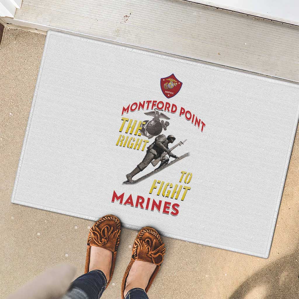 Montford Point Marines Rubber Doormat The Right To Fight - White - Wonder Print Shop
