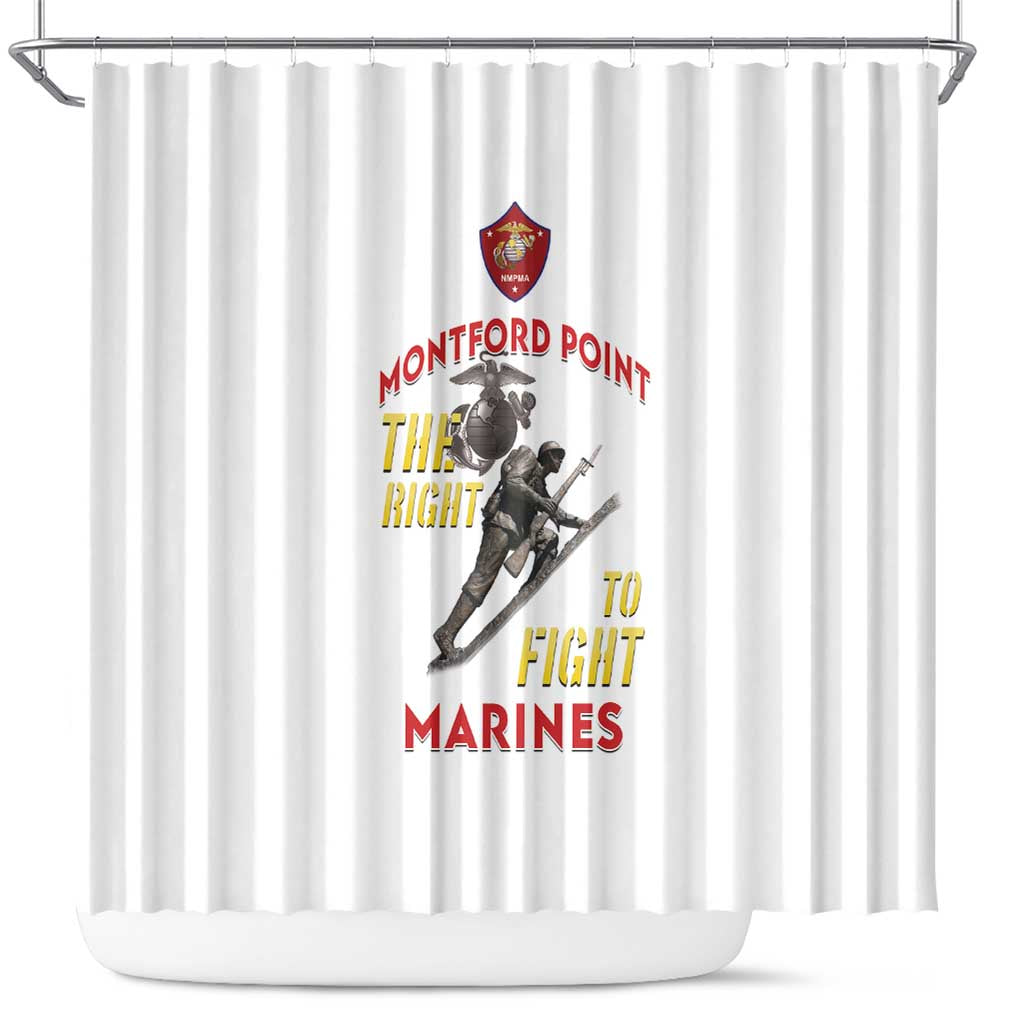 Montford Point Marines Shower Curtain The Right To Fight - White - Wonder Print Shop