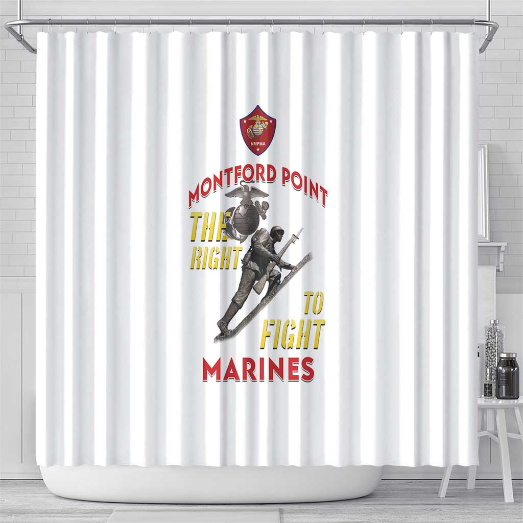 Montford Point Marines Shower Curtain The Right To Fight - White - Wonder Print Shop