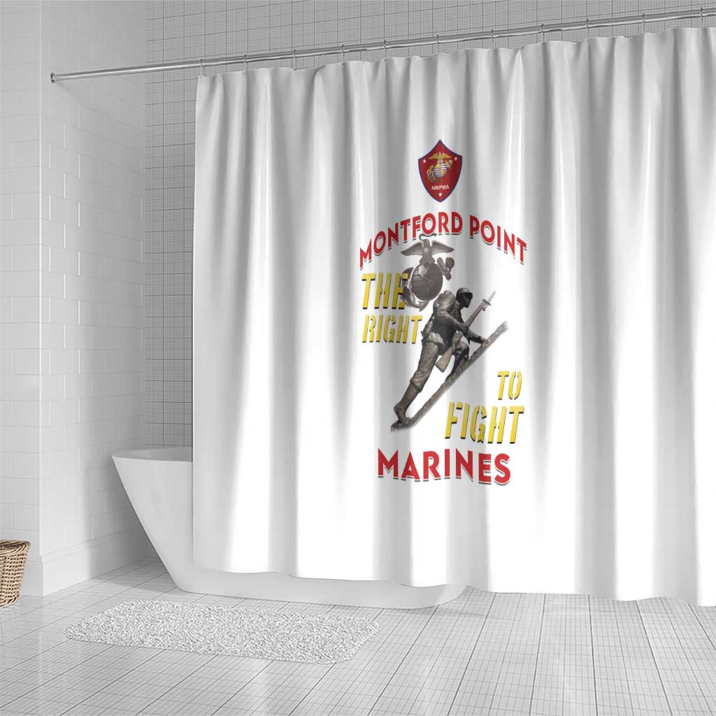 Montford Point Marines Shower Curtain The Right To Fight - White - Wonder Print Shop