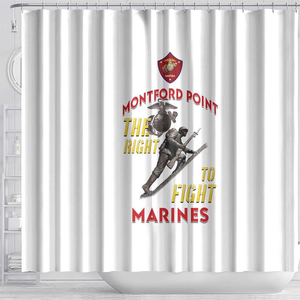 Montford Point Marines Shower Curtain The Right To Fight - White - Wonder Print Shop