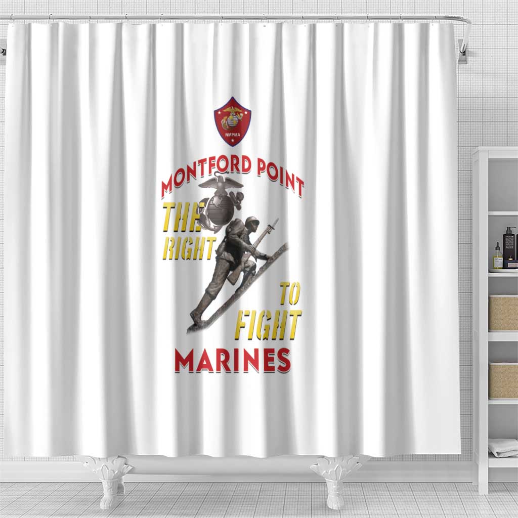 Montford Point Marines Shower Curtain The Right To Fight - White - Wonder Print Shop