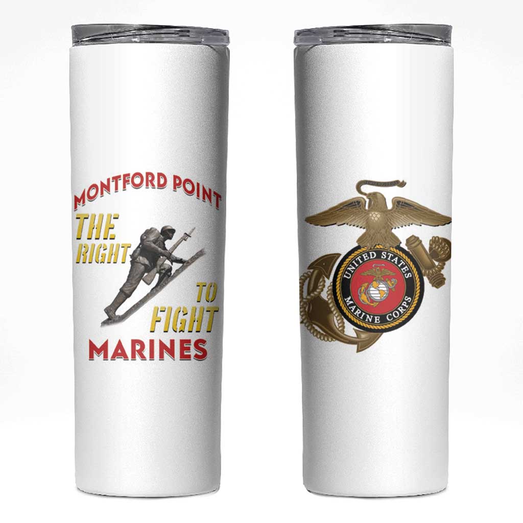 Montford Point Marines Skinny Tumbler The Right To Fight - White - Wonder Print Shop