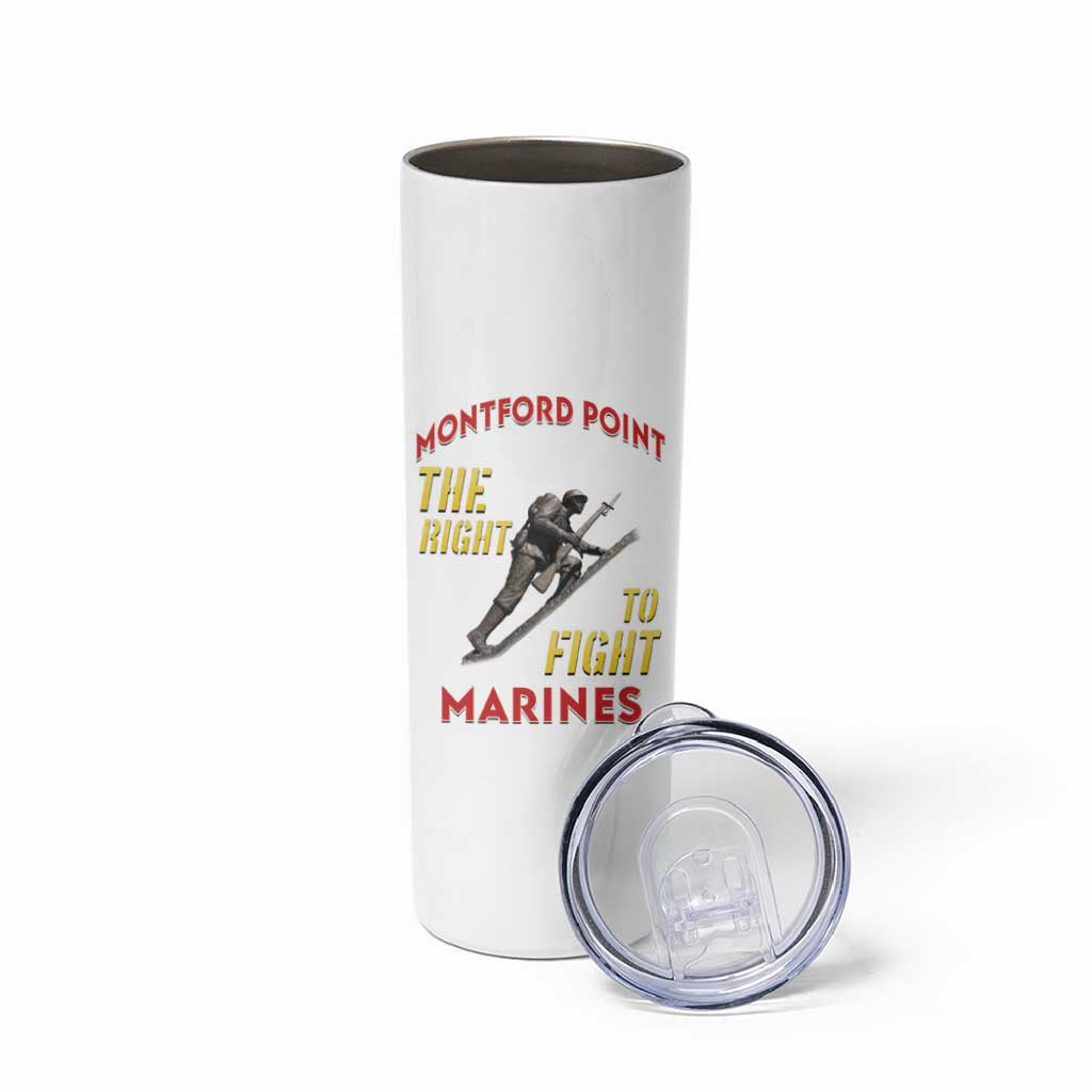 Montford Point Marines Skinny Tumbler The Right To Fight - White - Wonder Print Shop