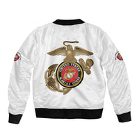 Montford Point Marines Sleeve Zip Bomber Jacket The Right To Fight - White - Wonder Print Shop