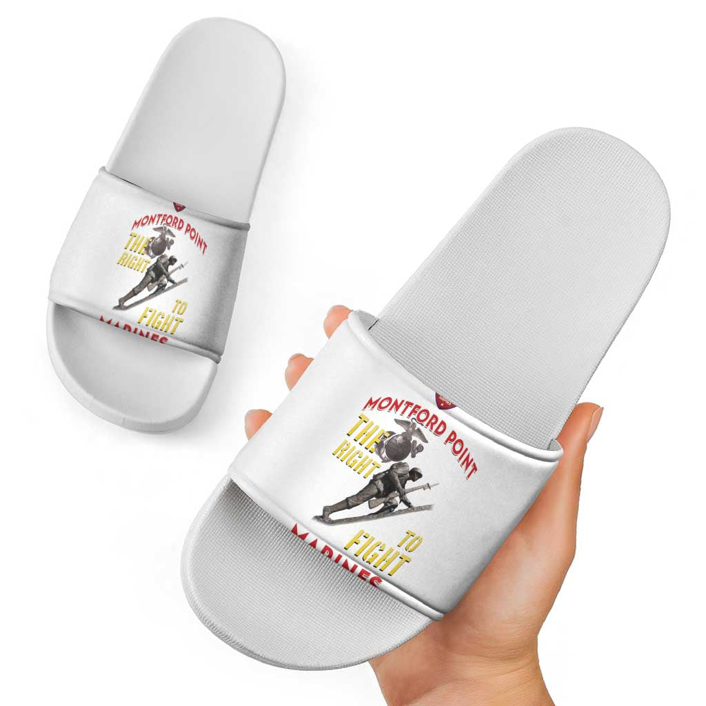 Montford Point Marines Slide Sandals The Right To Fight - White - Wonder Print Shop