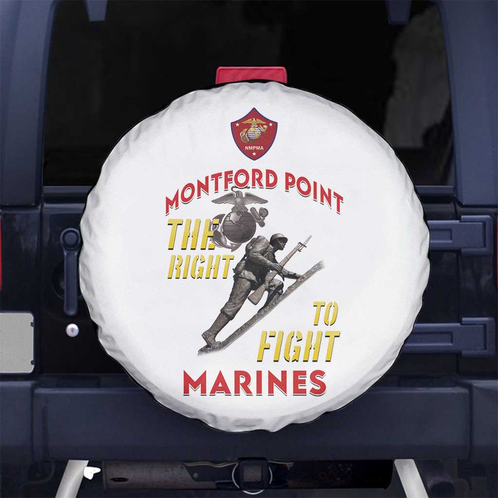 Montford Point Marines Spare Tire Cover The Right To Fight - White - Wonder Print Shop