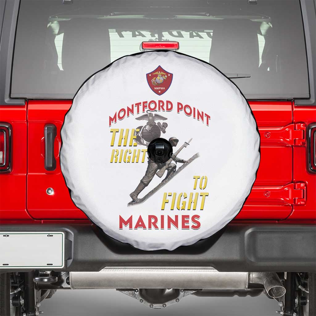 Montford Point Marines Spare Tire Cover The Right To Fight - White - Wonder Print Shop