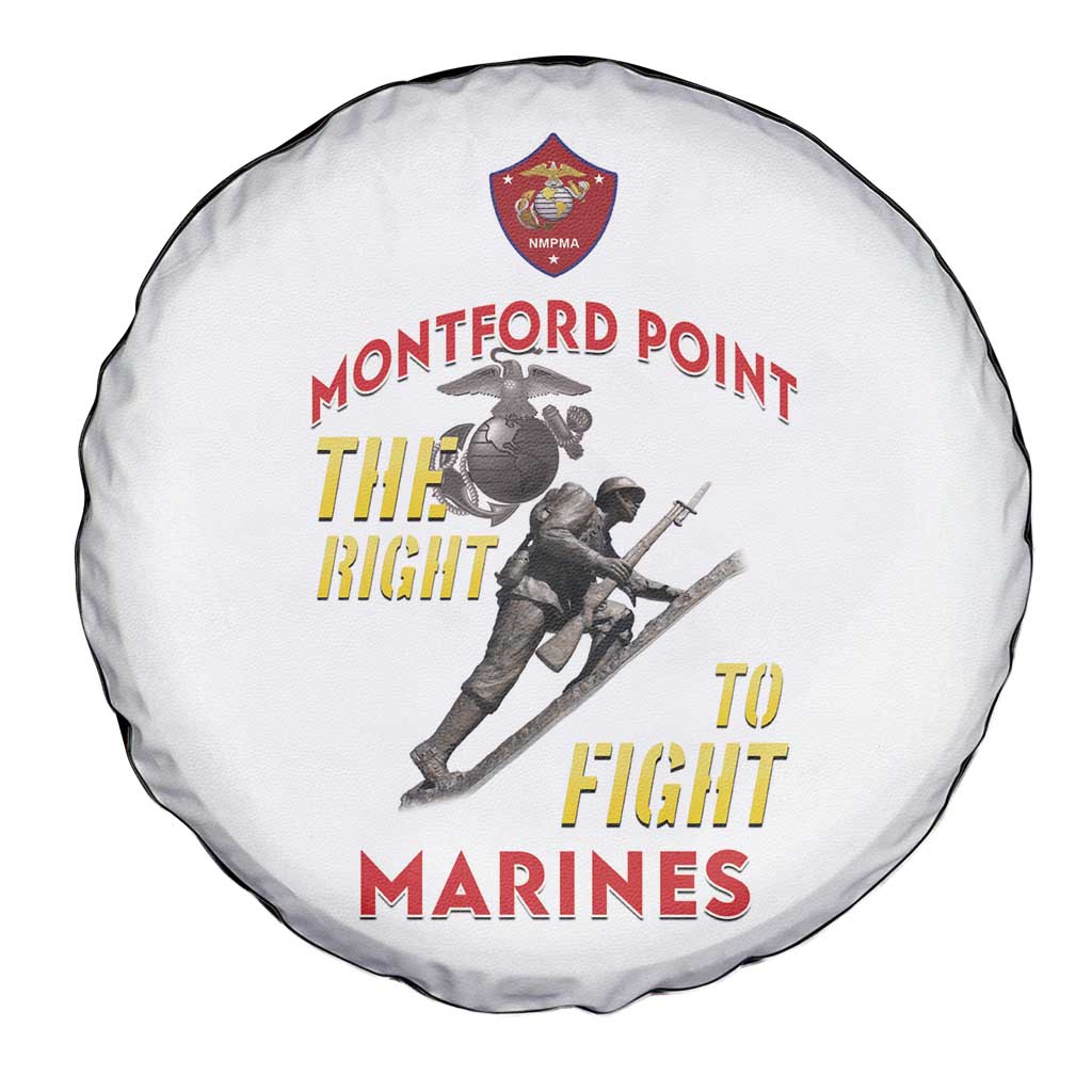 Montford Point Marines Spare Tire Cover The Right To Fight - White - Wonder Print Shop