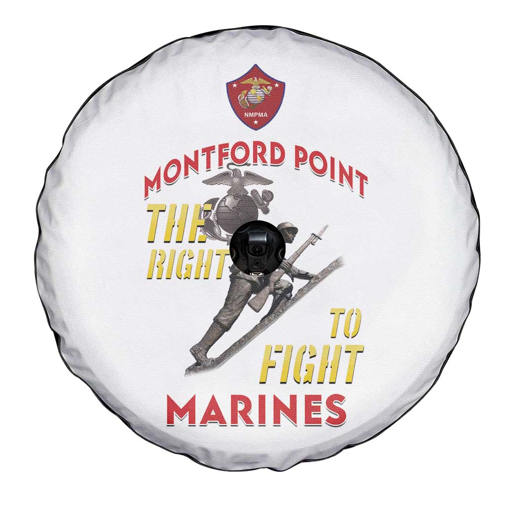 Montford Point Marines Spare Tire Cover The Right To Fight - White - Wonder Print Shop