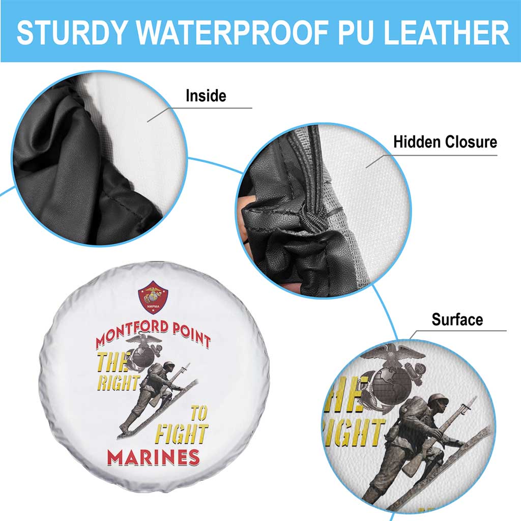 Montford Point Marines Spare Tire Cover The Right To Fight - White - Wonder Print Shop