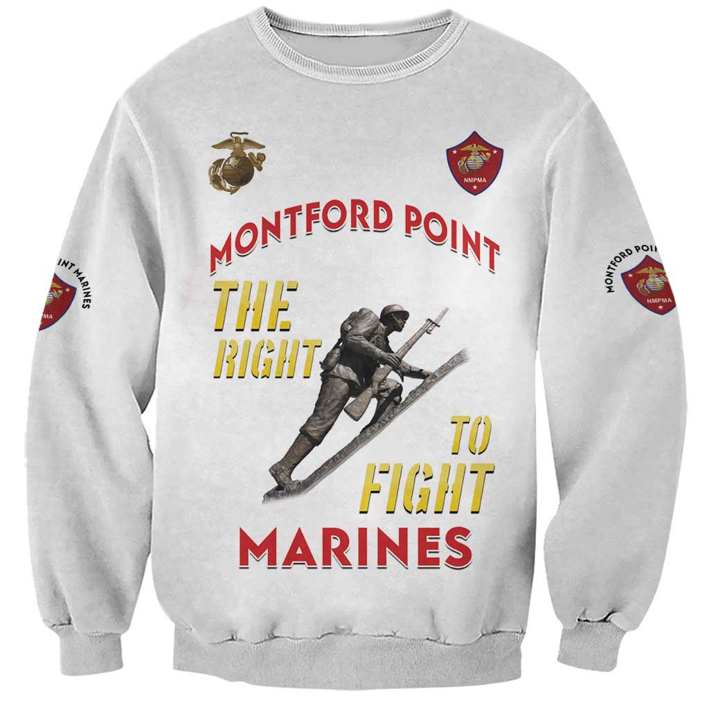 Montford Point Marines Sweatshirt The Right To Fight - White - Wonder Print Shop