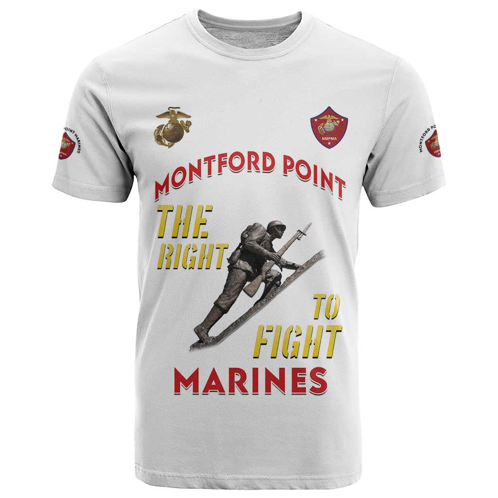 Montford Point Marines T Shirt The Right To Fight - White - Wonder Print Shop