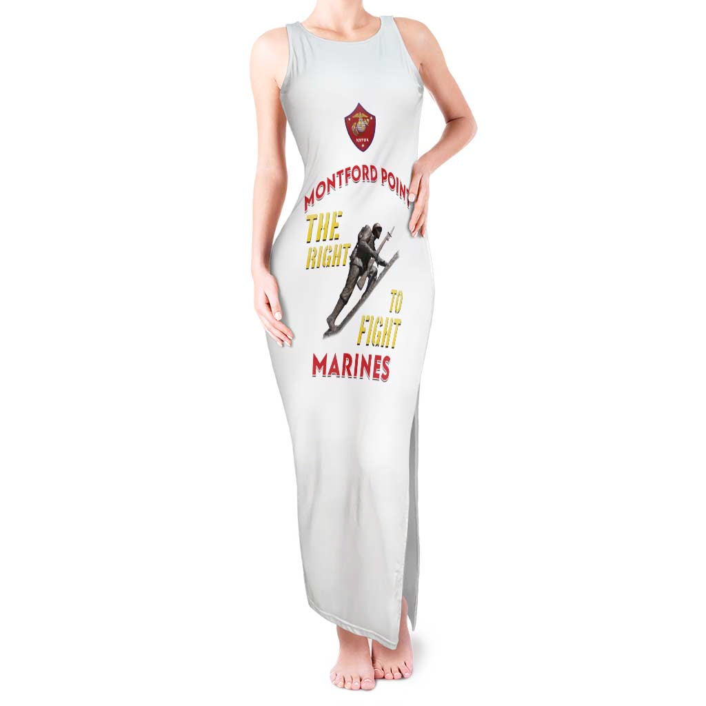 Montford Point Marines Tank Maxi Dress The Right To Fight - White - Wonder Print Shop