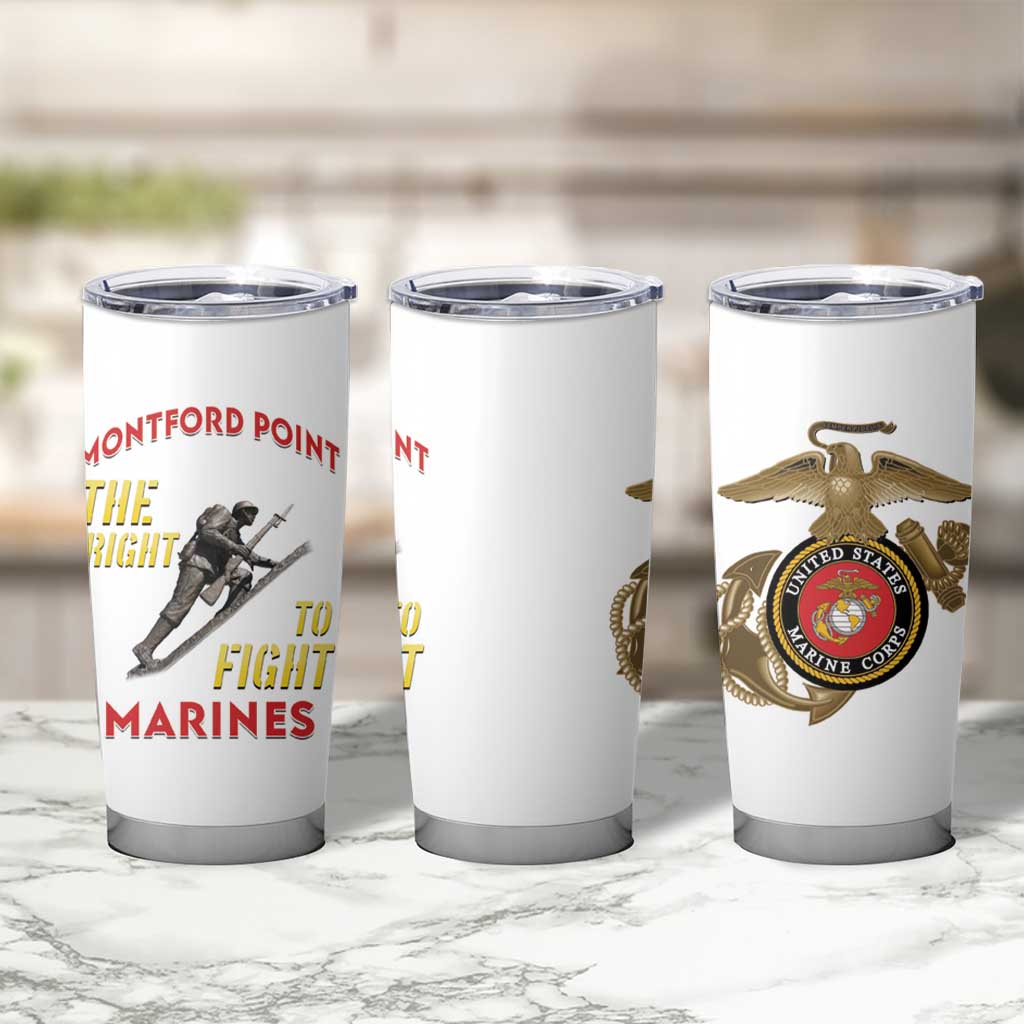 Montford Point Marines Tumbler Cup The Right To Fight - White - Wonder Print Shop