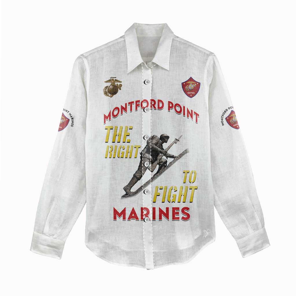 Montford Point Marines Women Casual Shirt The Right To Fight - White - Wonder Print Shop