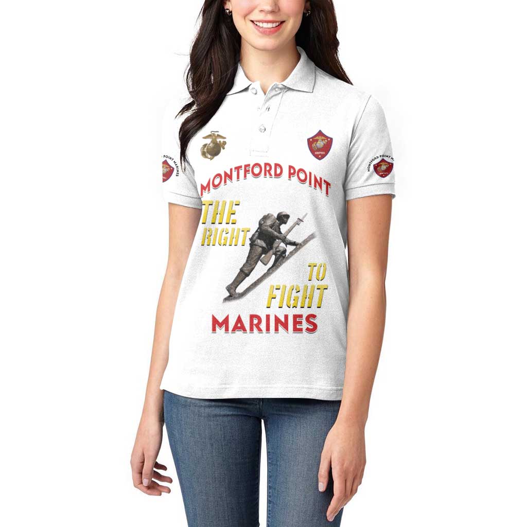 Montford Point Marines Women Polo Shirt The Right To Fight - White - Wonder Print Shop